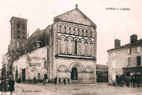 Carte postale église de Jarnac ville natale Mitterrand